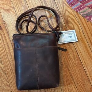 Leather purse, new Handmade by Charleston Leathergoods Brown with pockets inside
